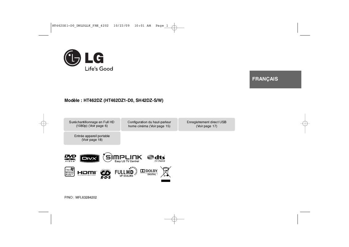 Guide utilisation LG HT462DZ  de la marque LG