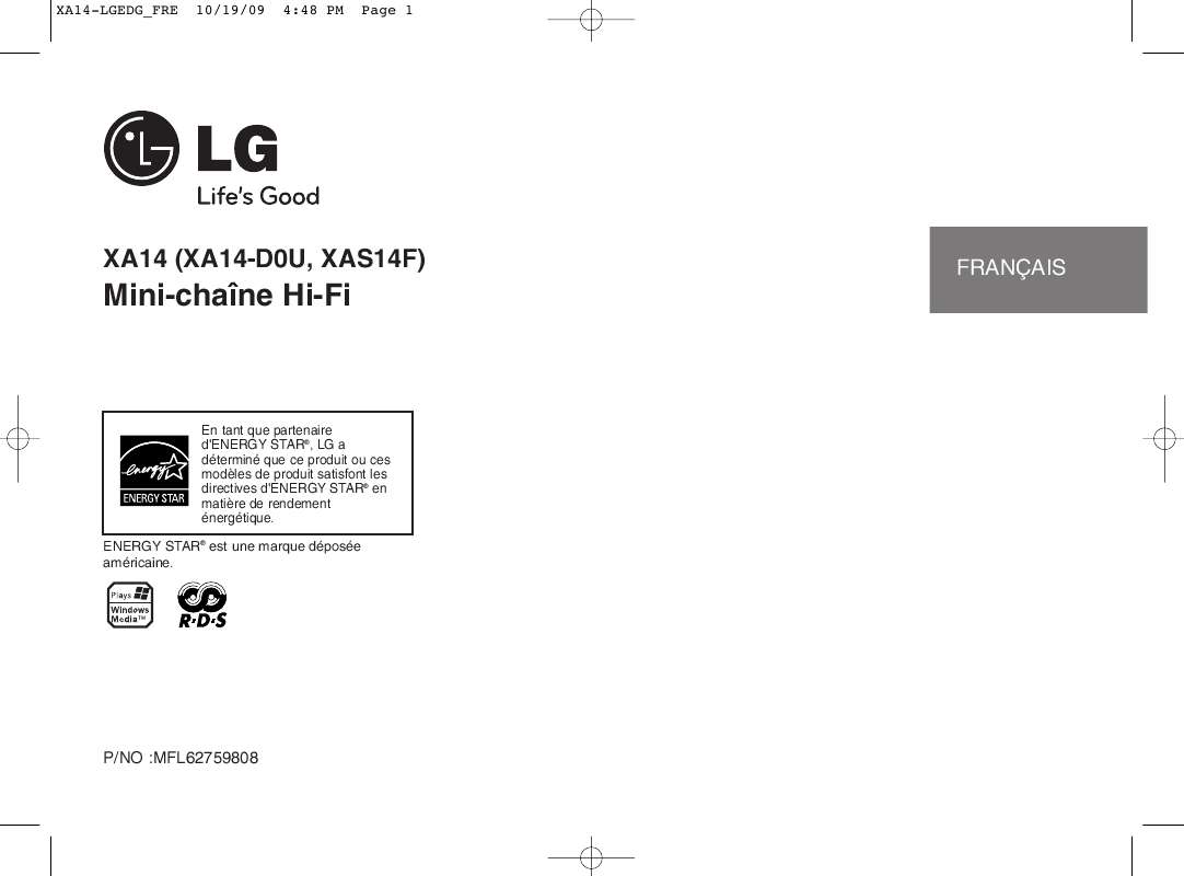 Guide utilisation LG XA14  de la marque LG