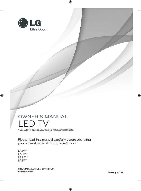 Guide utilisation LG 55LA790  de la marque LG
