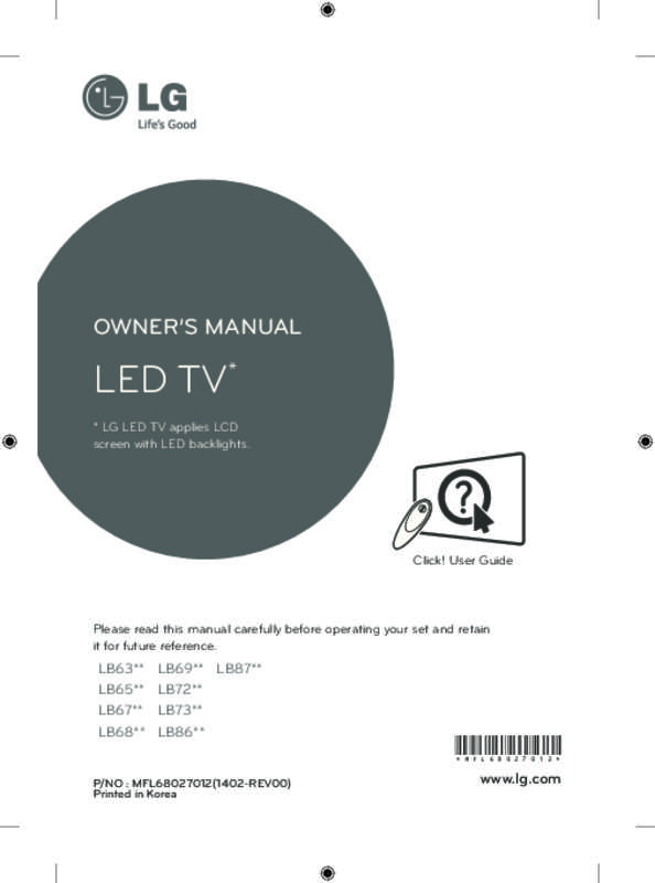 Guide utilisation LG 55LB671  de la marque LG