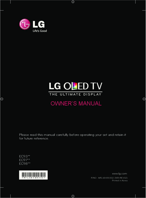 Guide utilisation LG 65EC970V O  de la marque LG