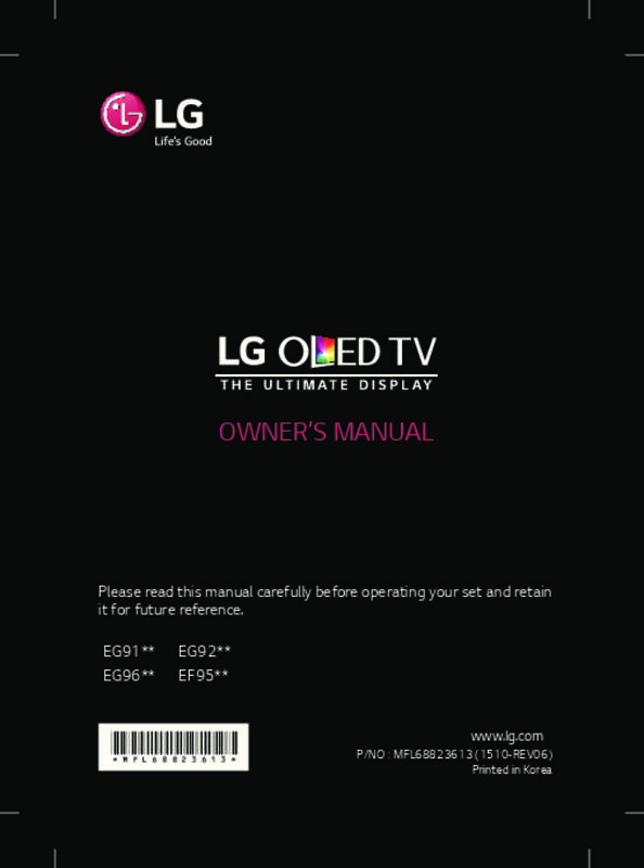 Guide utilisation LG 55EG910V  de la marque LG