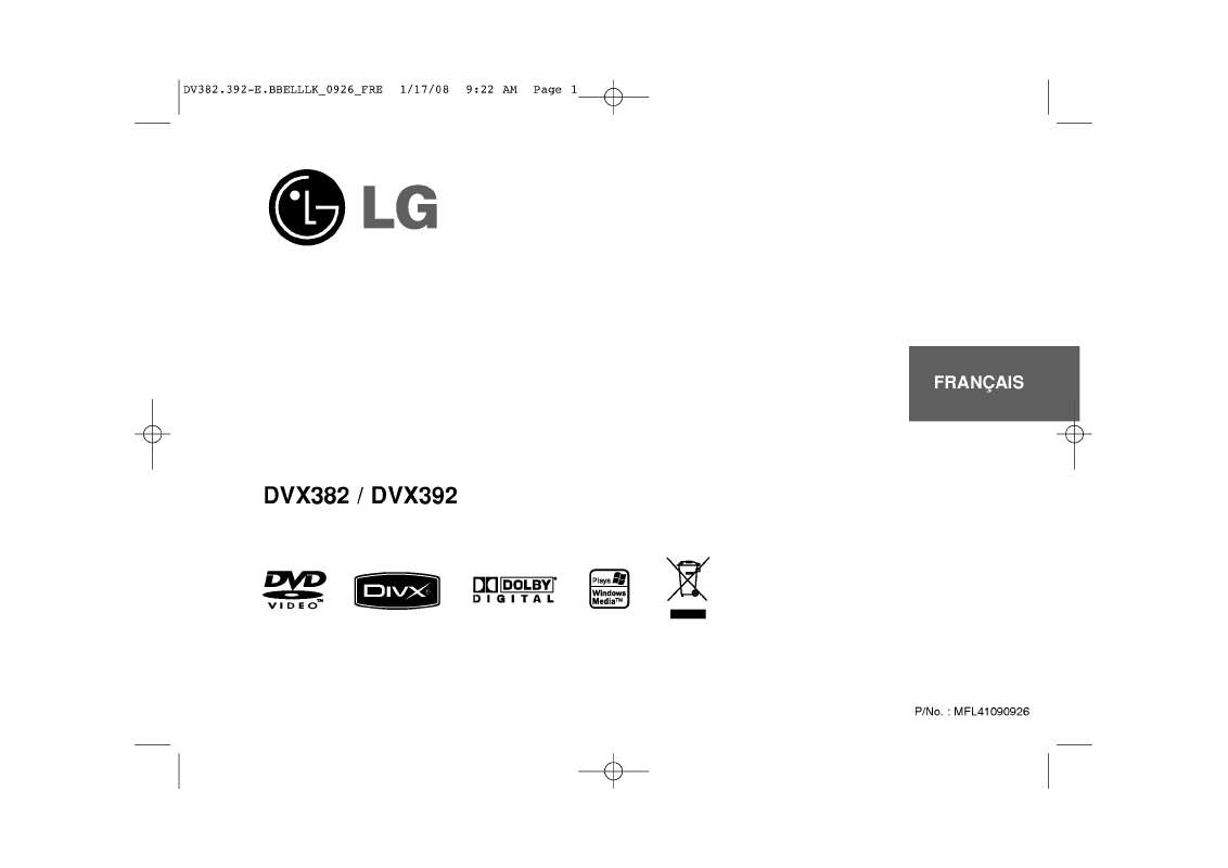 Guide utilisation LG DVX382  de la marque LG