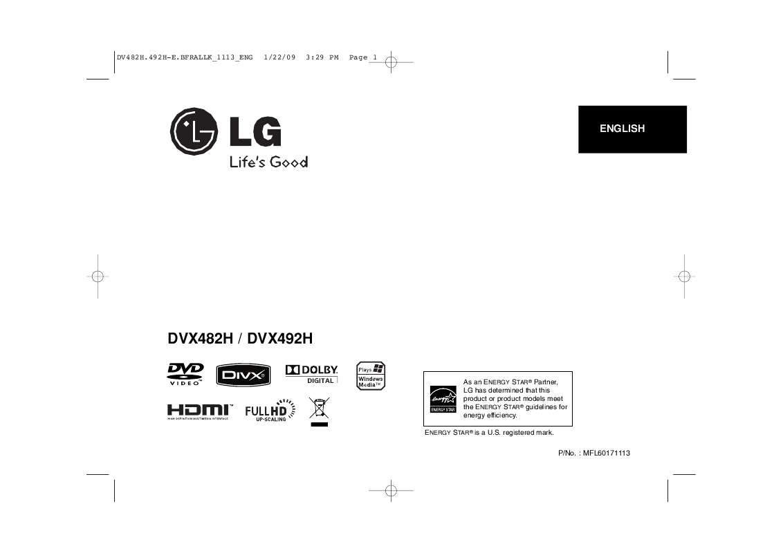 Guide utilisation LG DVX492H  de la marque LG
