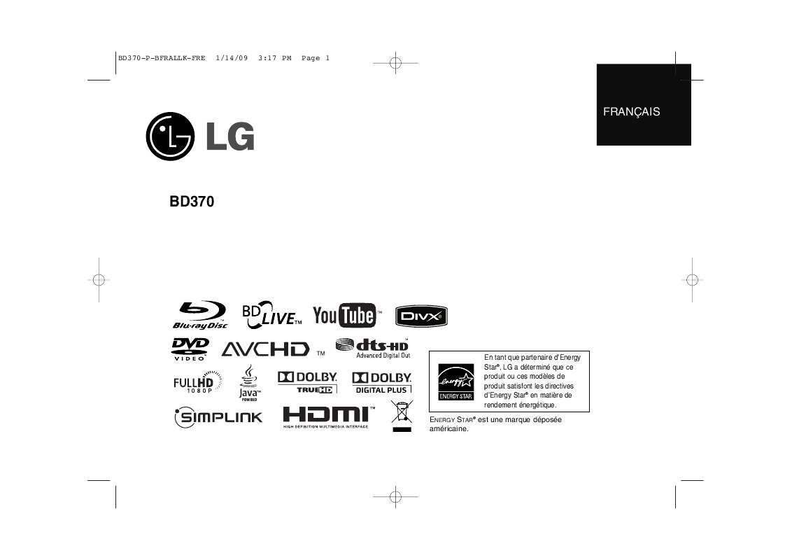 Guide utilisation LG BD370  de la marque LG