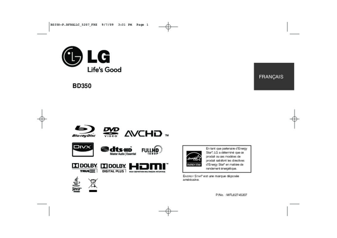 Guide utilisation LG BD 350  de la marque LG