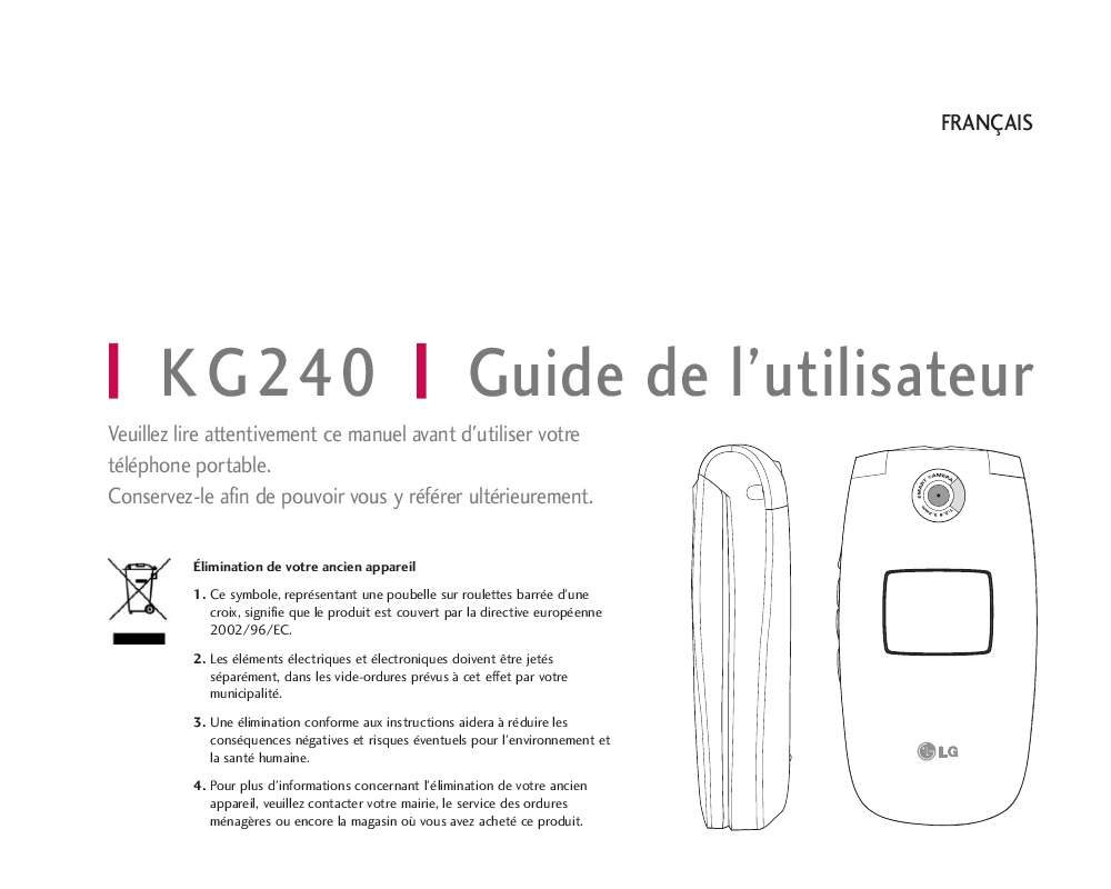 Guide utilisation LG KG240  de la marque LG