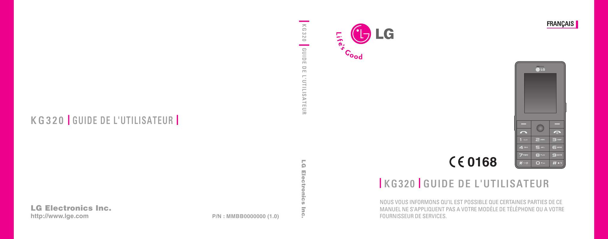 Guide utilisation LG KG320  de la marque LG