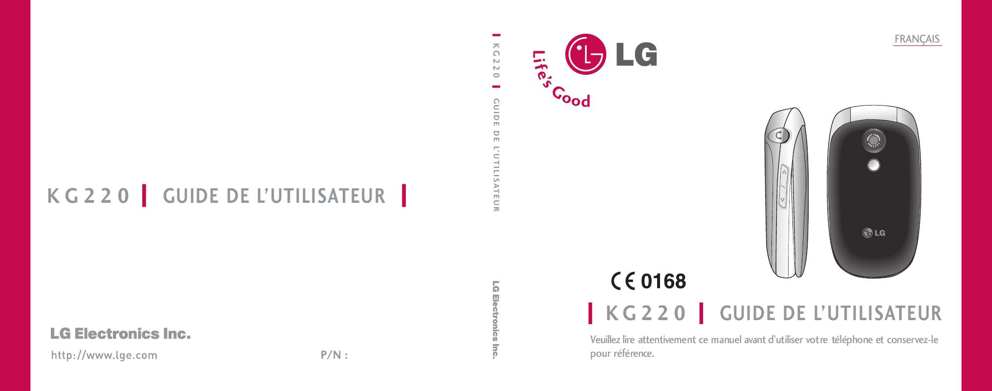 Guide utilisation LG KG220 SFR  de la marque LG