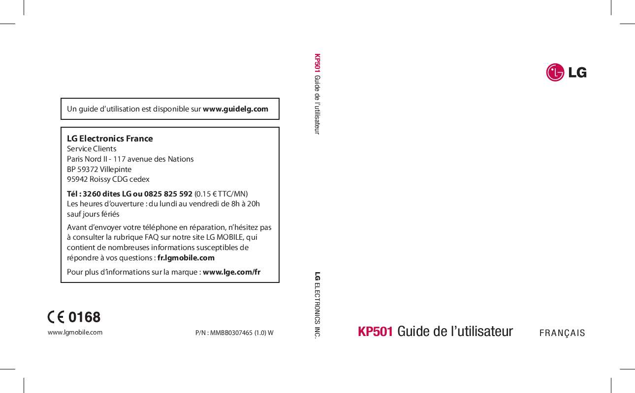 Guide utilisation LG KP501  de la marque LG