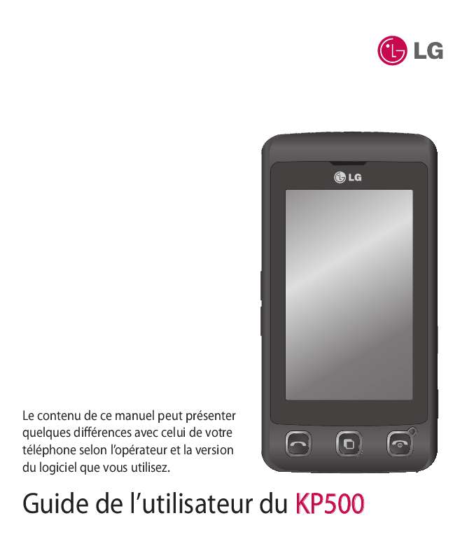 Guide utilisation LG KP500  de la marque LG