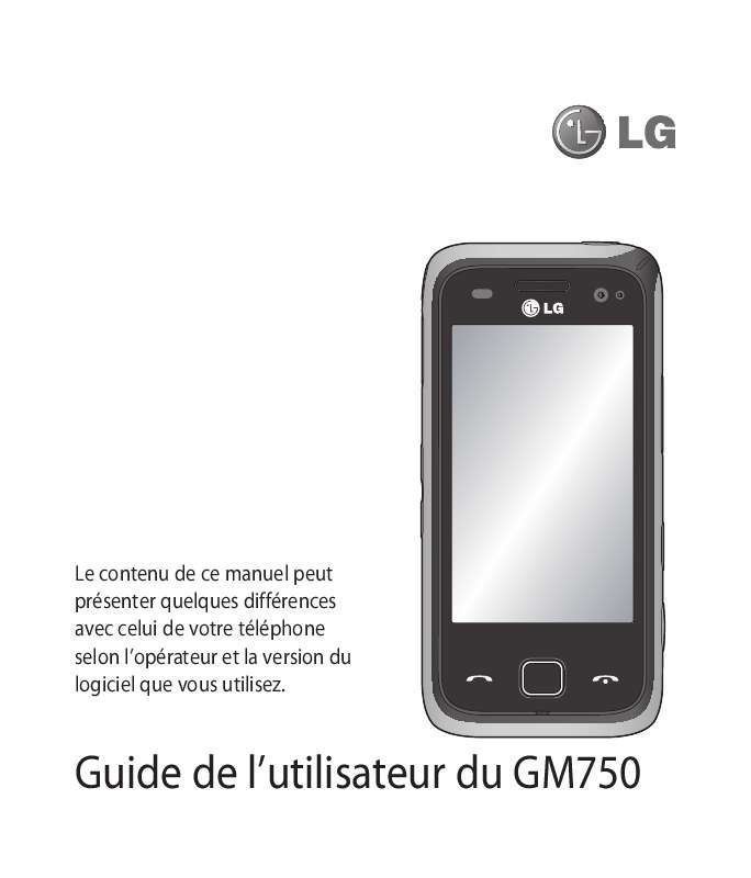 Guide utilisation LG GM750  de la marque LG