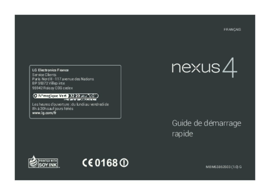 Guide utilisation LG NEXUS 4  de la marque LG