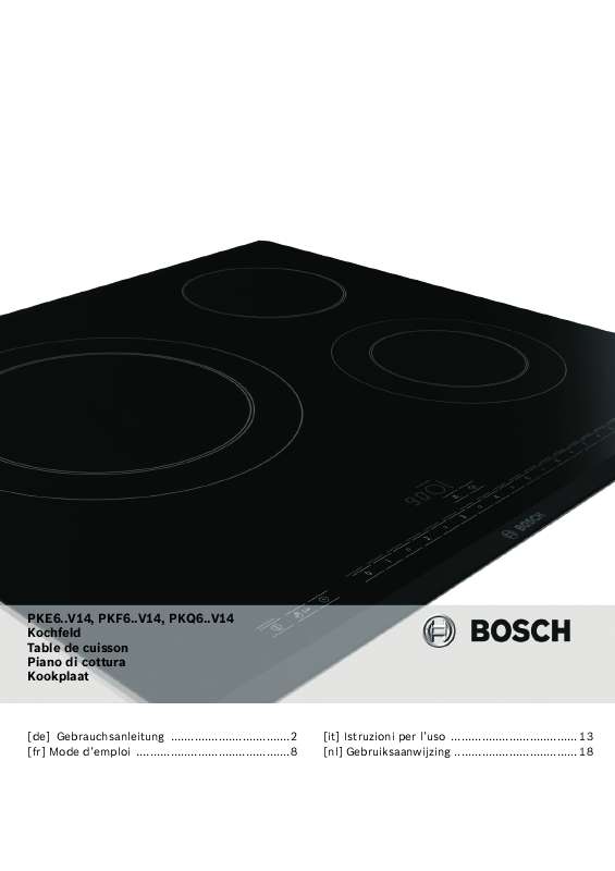 Guide utilisation BOSCH PKF659V14E de la marque BOSCH