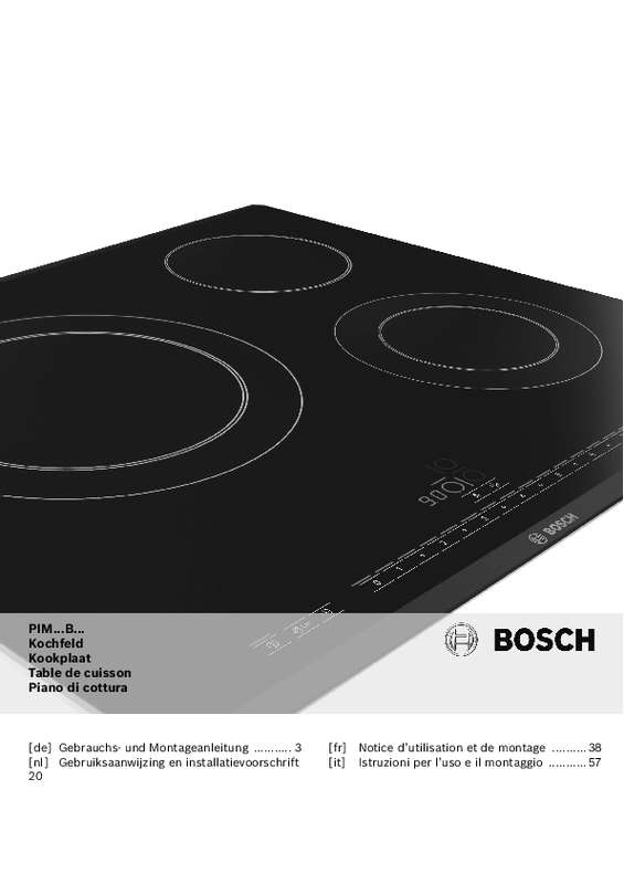 Guide utilisation BOSCH PIM611B18E de la marque BOSCH