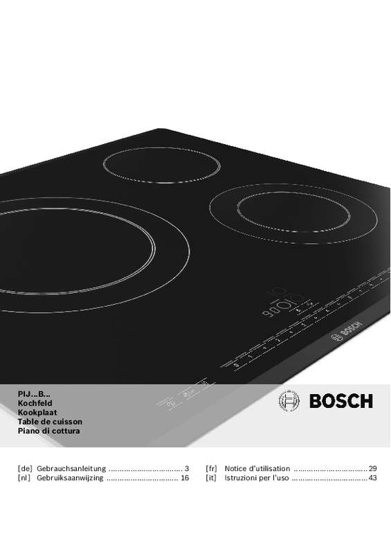 Guide utilisation BOSCH PIL611B17E de la marque BOSCH