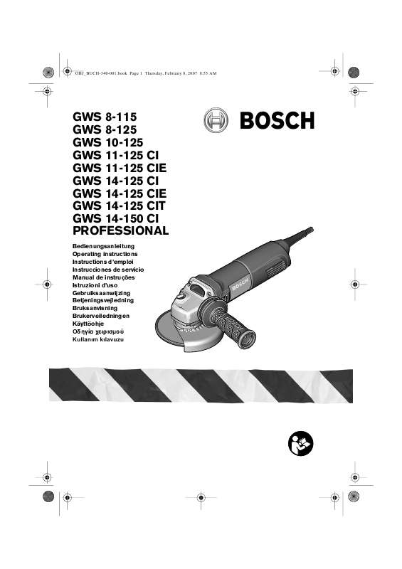 Guide utilisation BOSCH GWS 10-125 de la marque BOSCH