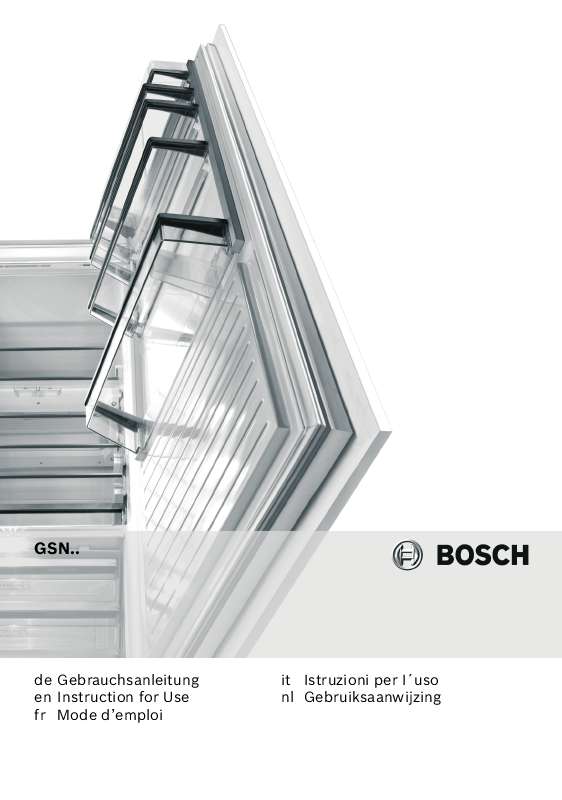 Guide utilisation BOSCH GSN33VW30G de la marque BOSCH