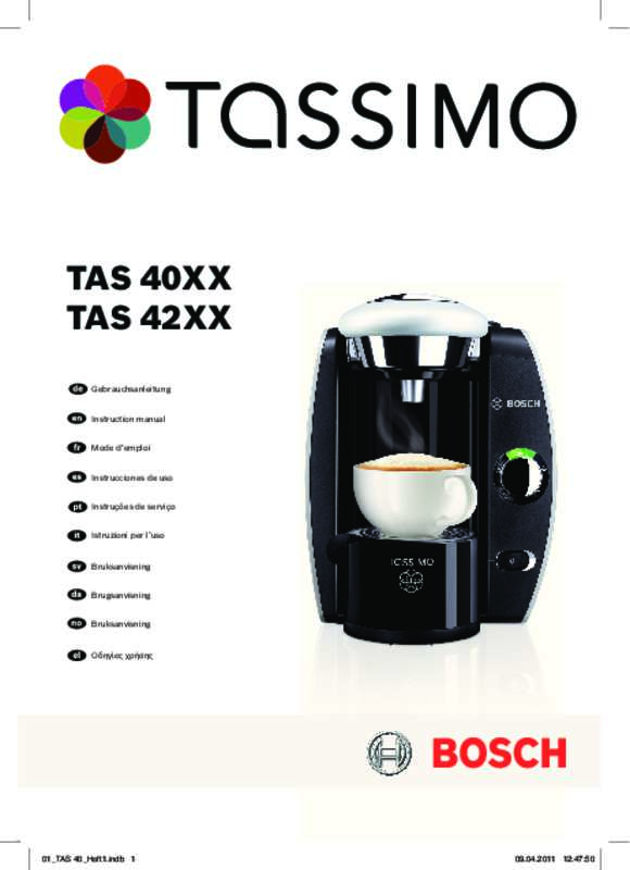 Guide utilisation BOSCH TAS4000 TASSIMO de la marque BOSCH