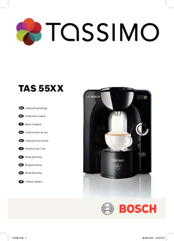 Guide utilisation BOSCH TASSIMO TAS5543 de la marque BOSCH