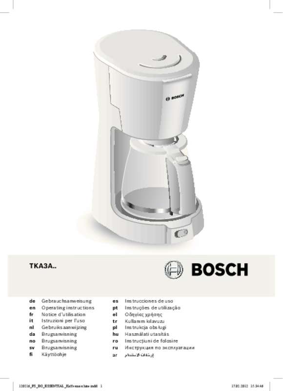 Guide utilisation BOSCH TKA3A014 de la marque BOSCH