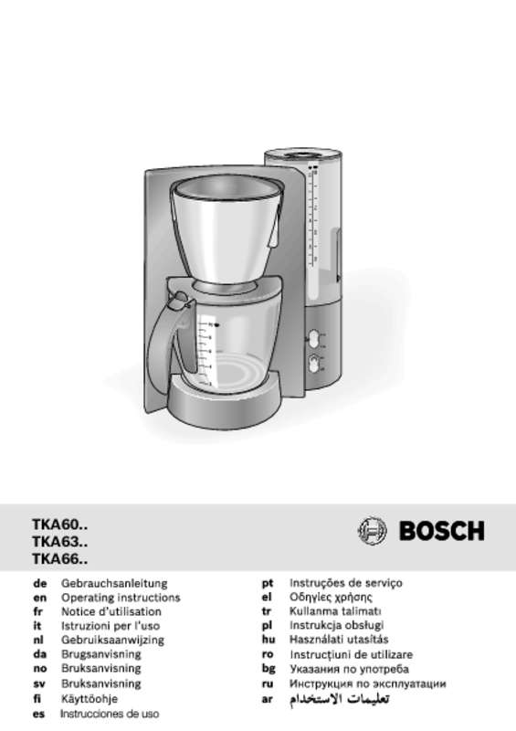 Guide utilisation BOSCH TKA6003V de la marque BOSCH