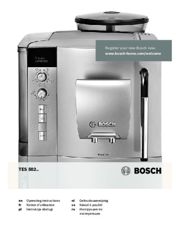 Guide utilisation BOSCH VEROCAFE TES50221RW de la marque BOSCH