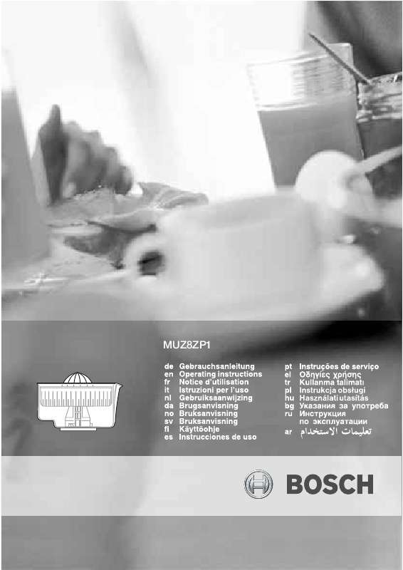 Guide utilisation BOSCH 8ZP1  - SUPPLEMENT de la marque BOSCH