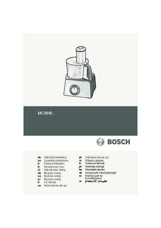 Guide utilisation BOSCH MCM4000 de la marque BOSCH