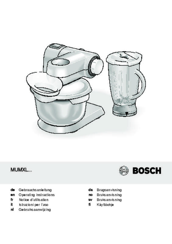 Guide utilisation BOSCH MAXXI MUMXL20G de la marque BOSCH