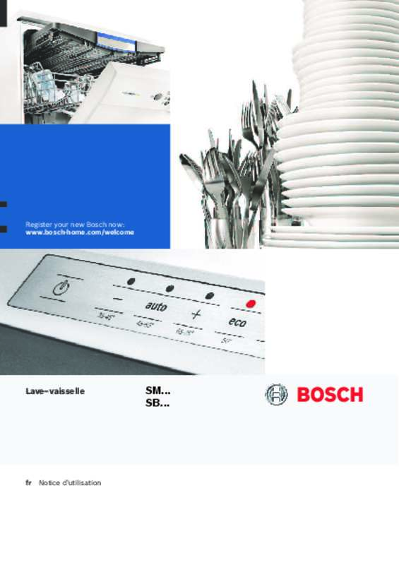 Guide utilisation BOSCH SMS58M62FF de la marque BOSCH