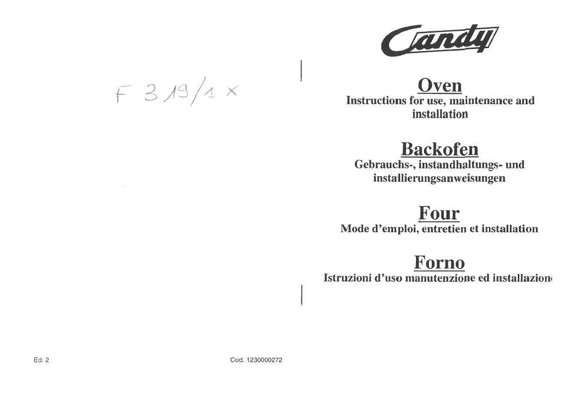 Guide utilisation CANDY F319 de la marque CANDY