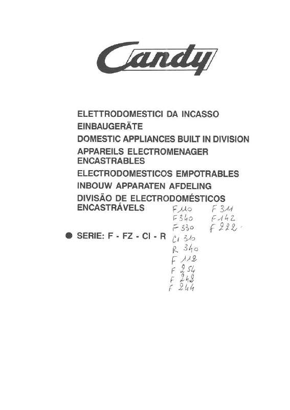 Guide utilisation CANDY F222RA de la marque CANDY
