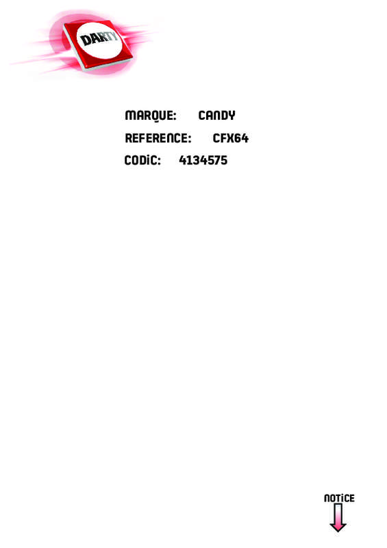 Guide utilisation CANDY CFX64 de la marque CANDY