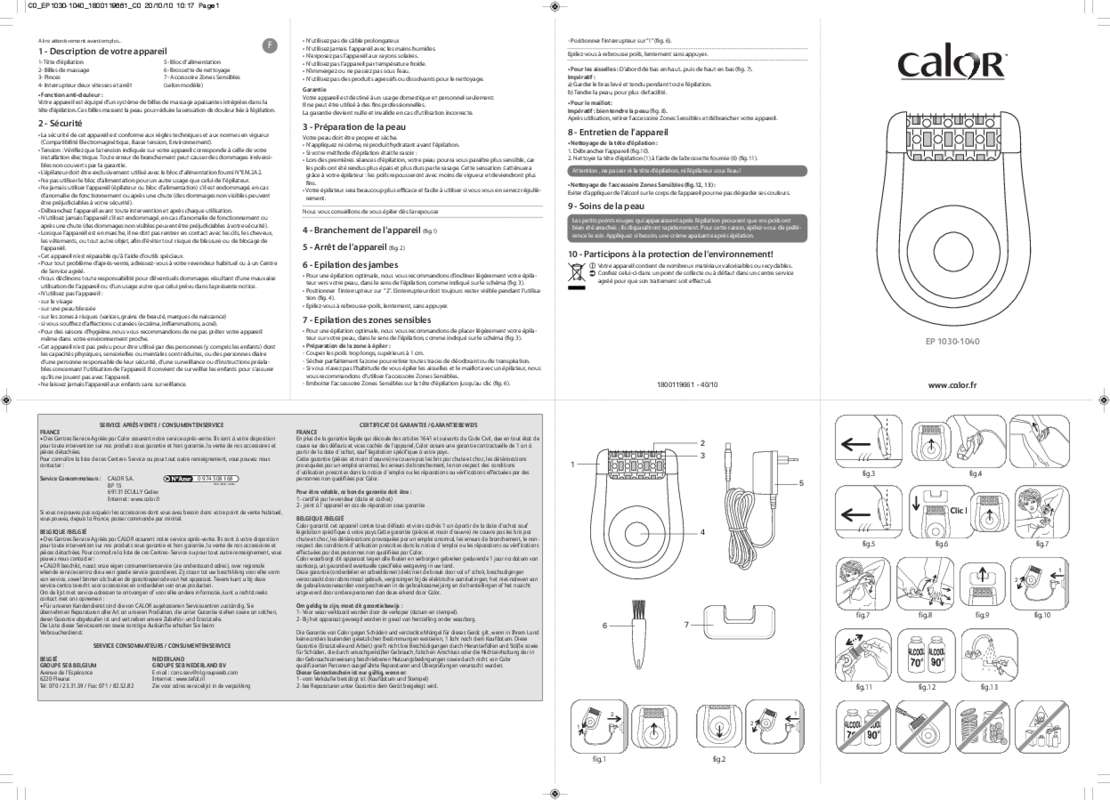 Guide utilisation CALOR FASHION  de la marque CALOR