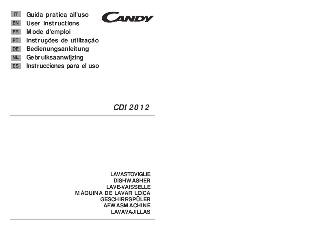 Guide utilisation CANDY CDI 2012 de la marque CANDY