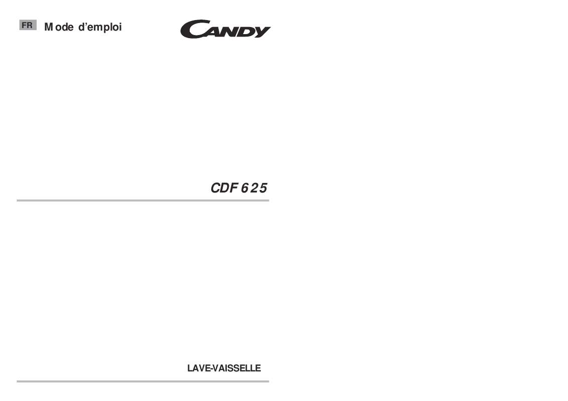 Guide utilisation CANDY CDF 625 de la marque CANDY