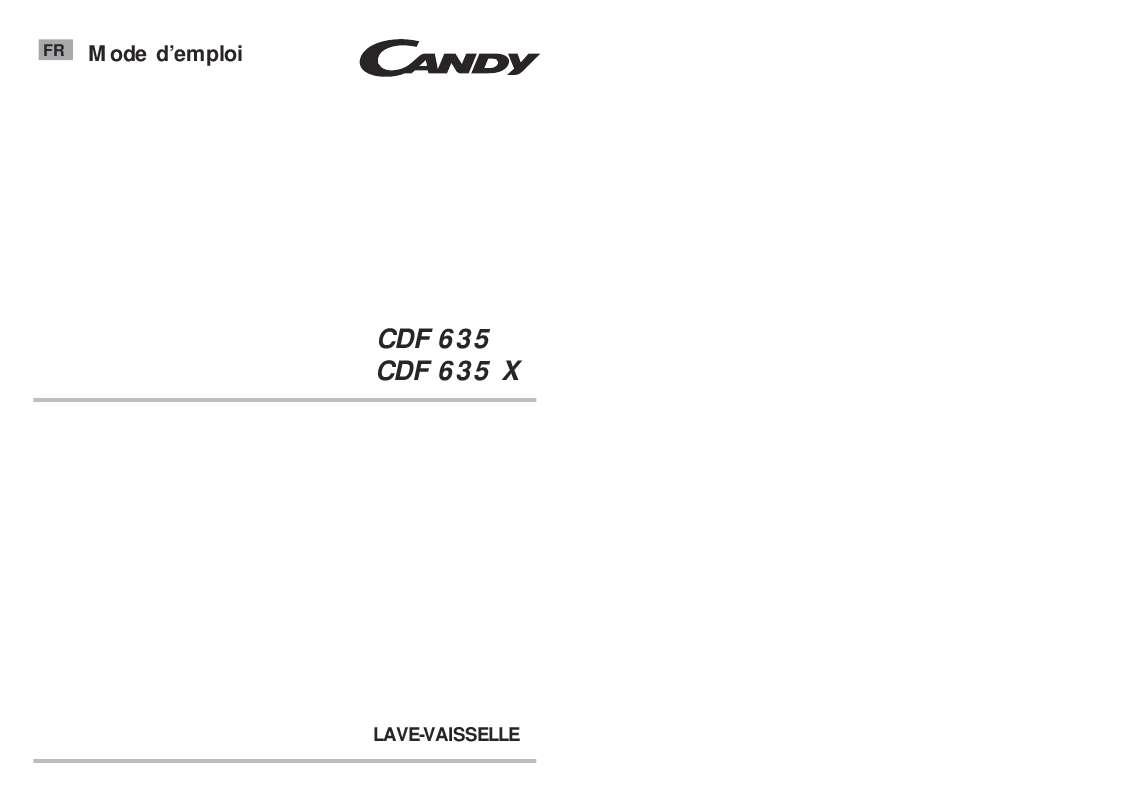 Guide utilisation CANDY CDF 635 X de la marque CANDY