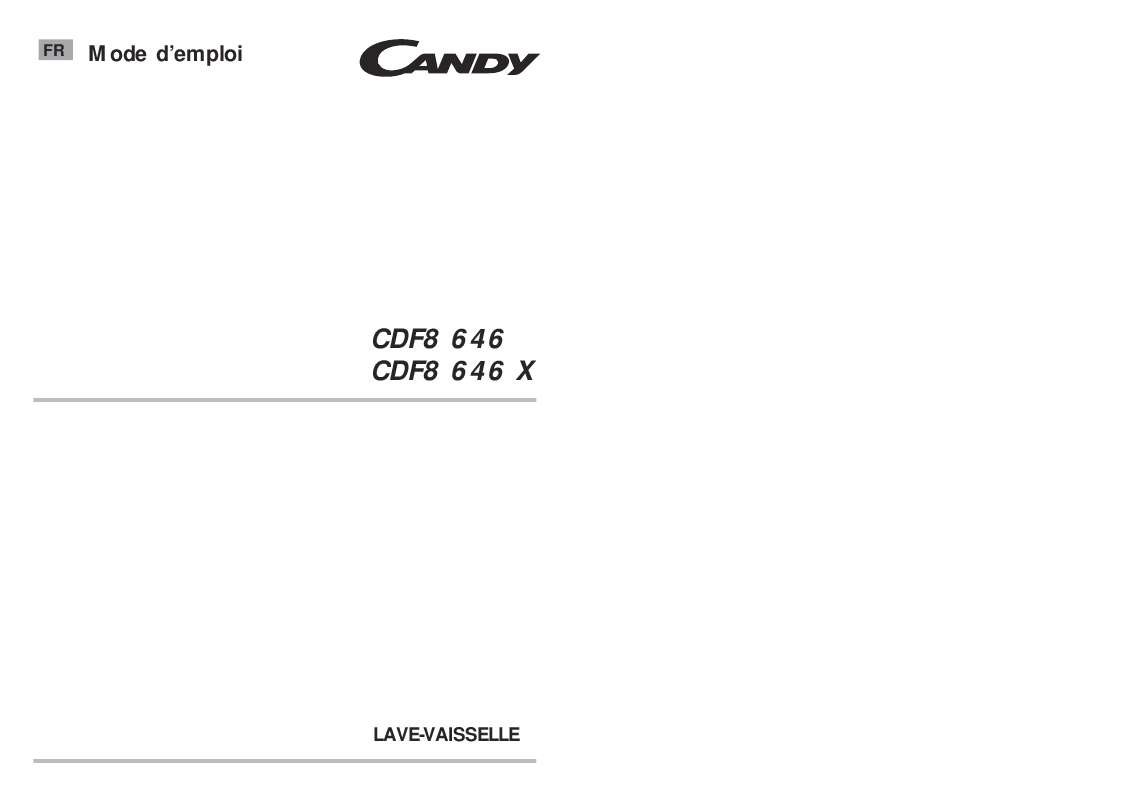 Guide utilisation CANDY CDF8 646 de la marque CANDY