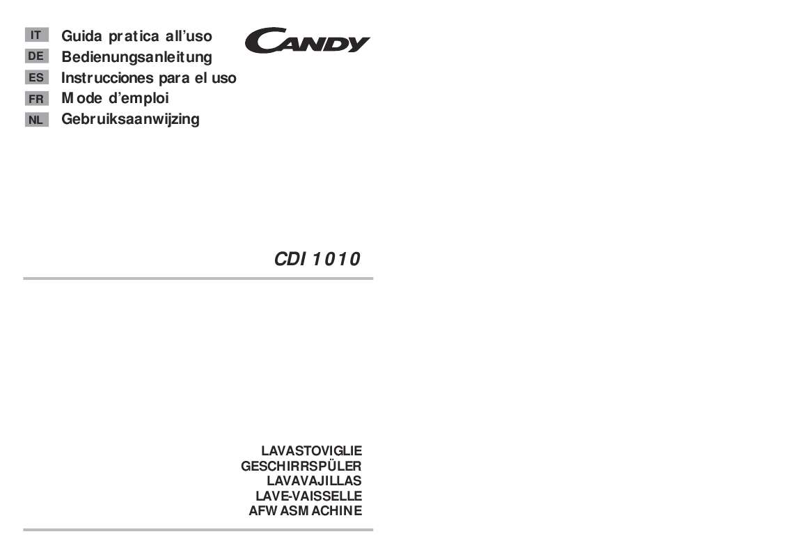 Guide utilisation CANDY CDI 1010 de la marque CANDY