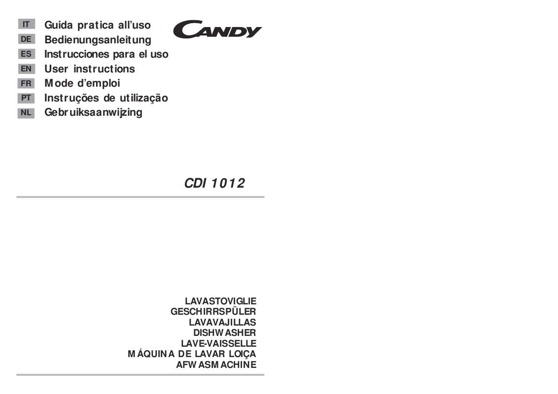 Guide utilisation CANDY CDI 1012 de la marque CANDY