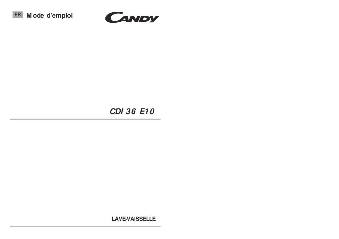 Guide utilisation CANDY CDI 36 E10 de la marque CANDY