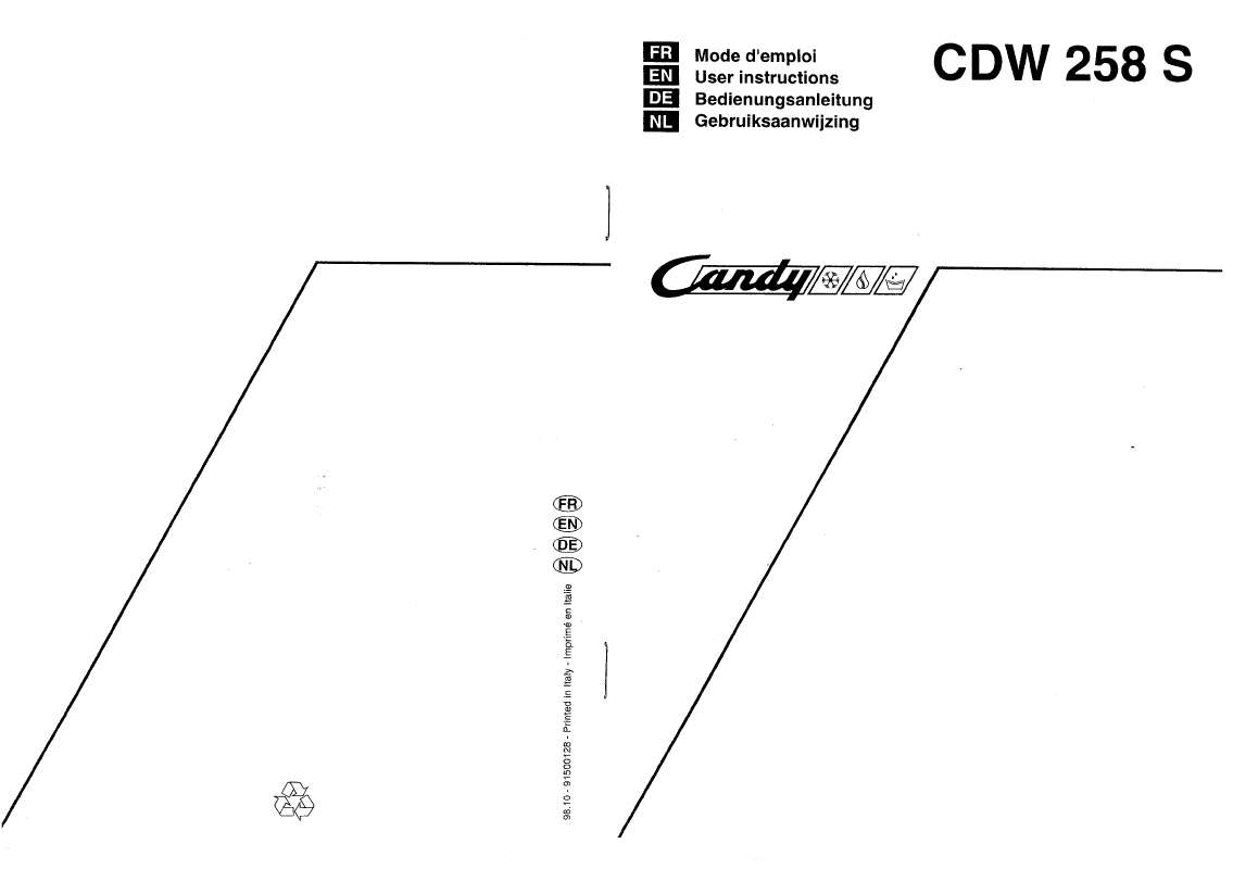 Guide utilisation CANDY CDW 258 de la marque CANDY