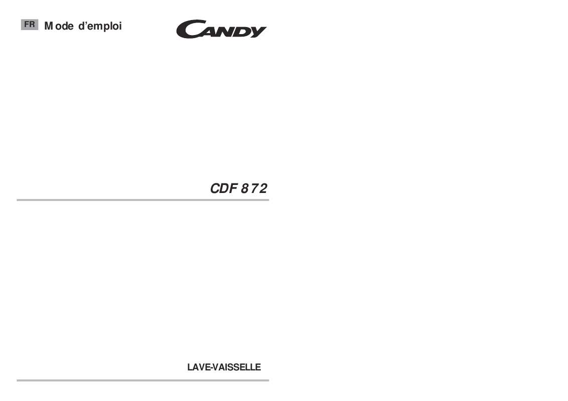 Guide utilisation CANDY CDF 872 X de la marque CANDY