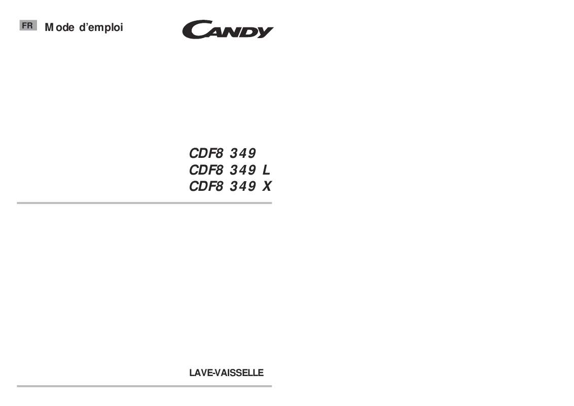 Guide utilisation CANDY CDF8 349X/1 de la marque CANDY