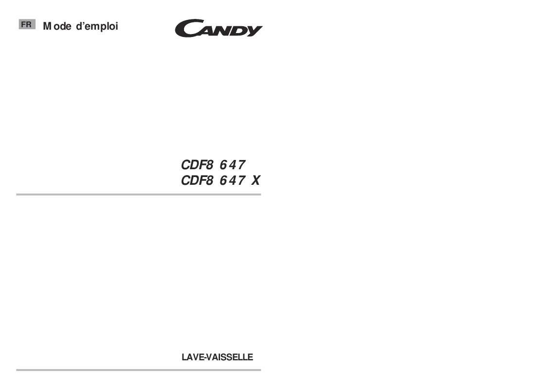 Guide utilisation CANDY CDF8 647 de la marque CANDY