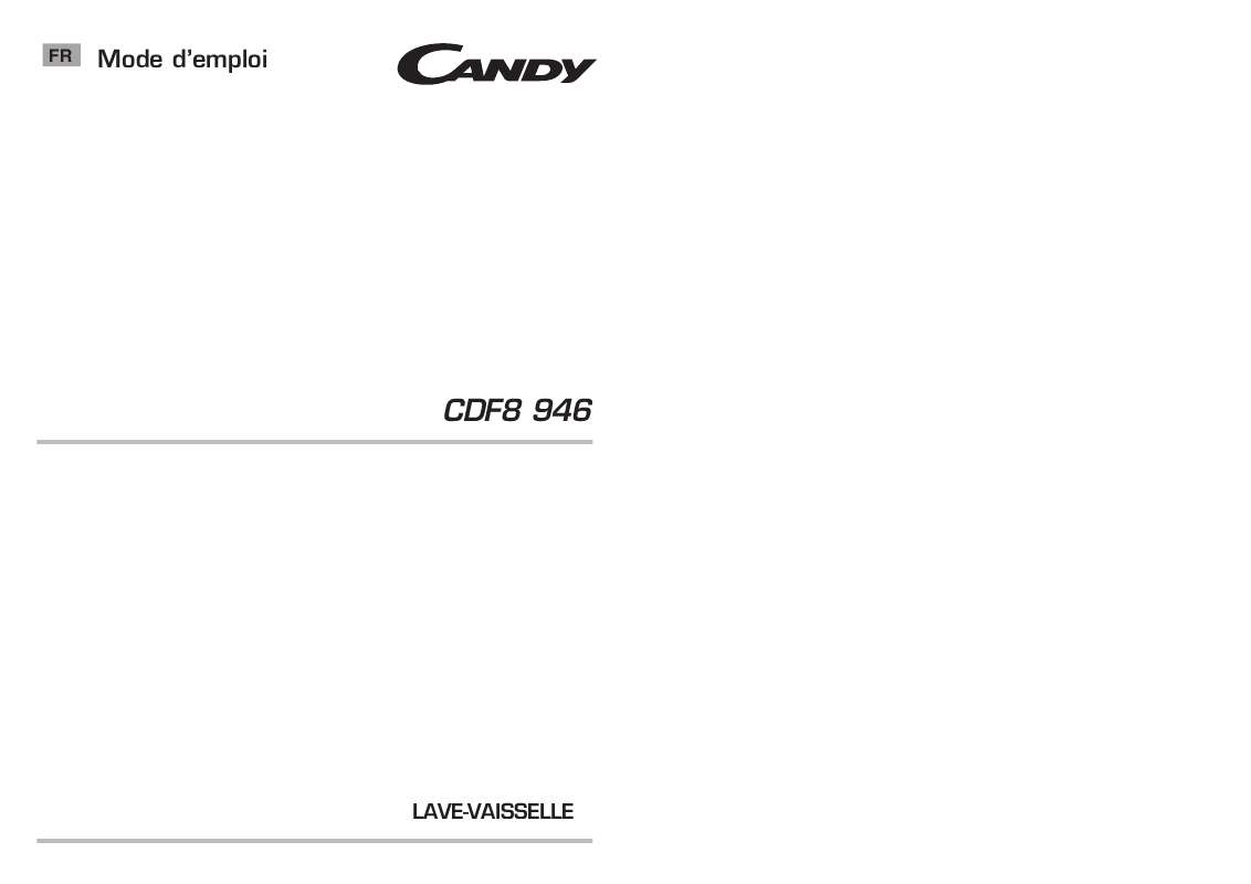 Guide utilisation CANDY CDF8 946 de la marque CANDY