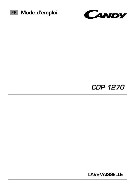 Guide utilisation CANDY CDP 1270 de la marque CANDY