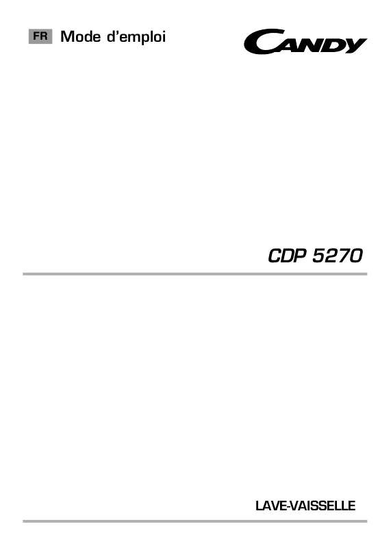 Guide utilisation CANDY CDP 5270 de la marque CANDY