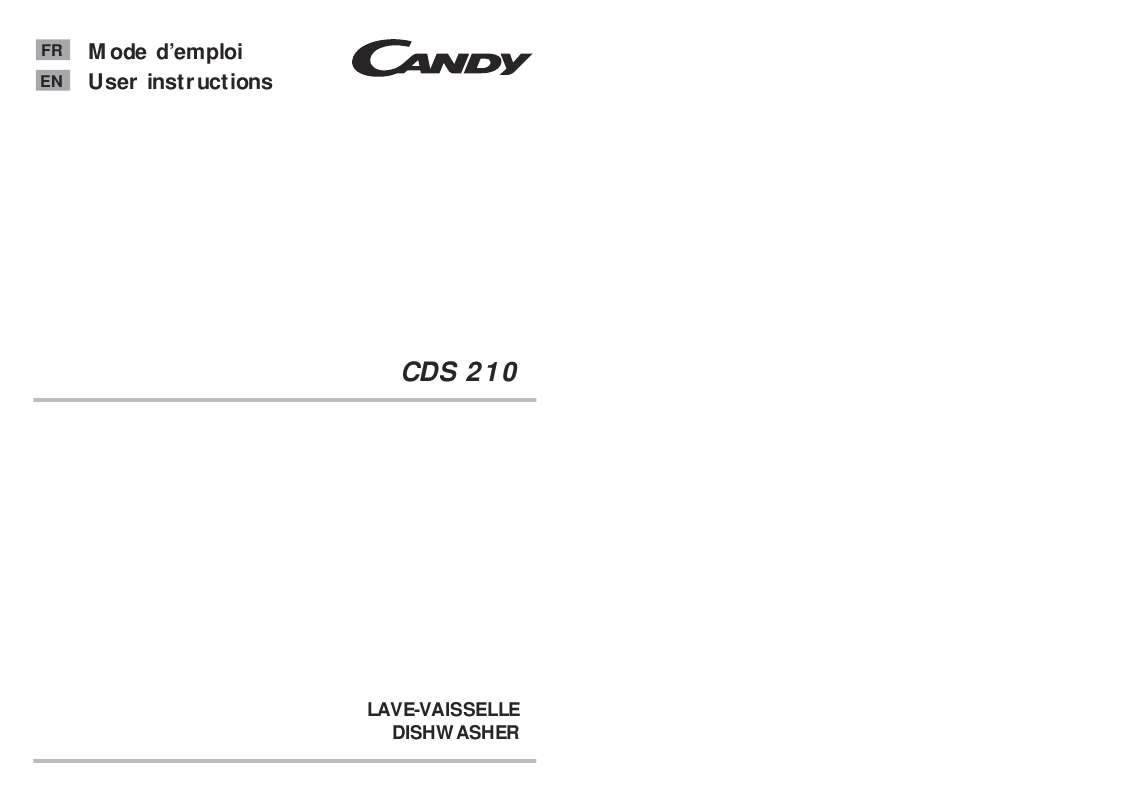 Guide utilisation CANDY CDS 210 de la marque CANDY
